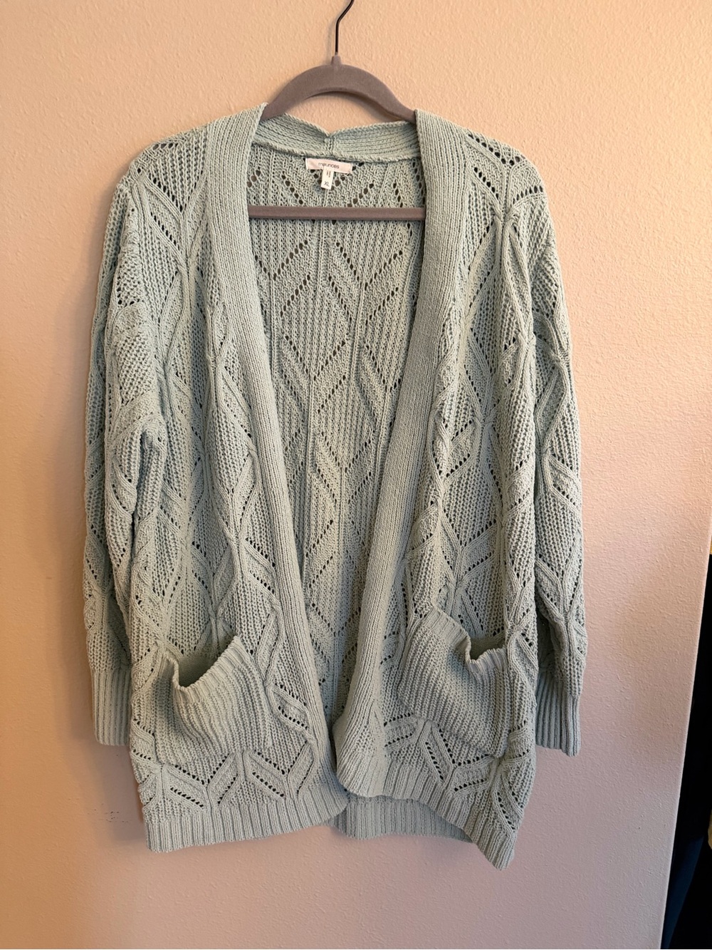 Maurices Mint Green Open-Front Knit Cardigan Size XL